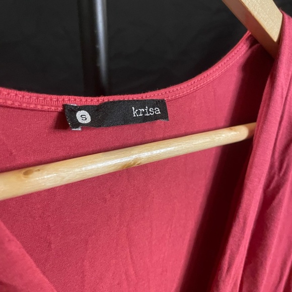 Krisa Women’s‎ Elegant Coral Sleeveless Faux Wrap Dress, small - Picture 3 of 3